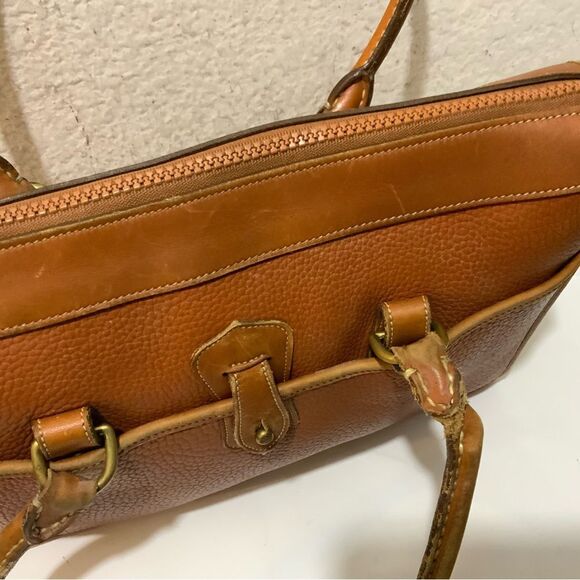Vintage 1980’s Dooney & Bourke All-Weather Leather Satchel Purse British Tan - Picture 10 of 16